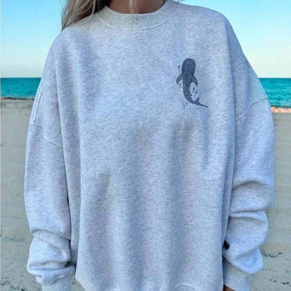 Isaiah 43:2 Whale Shark Graphic Sweatshirt - Light Gray - Picture 2 of 4